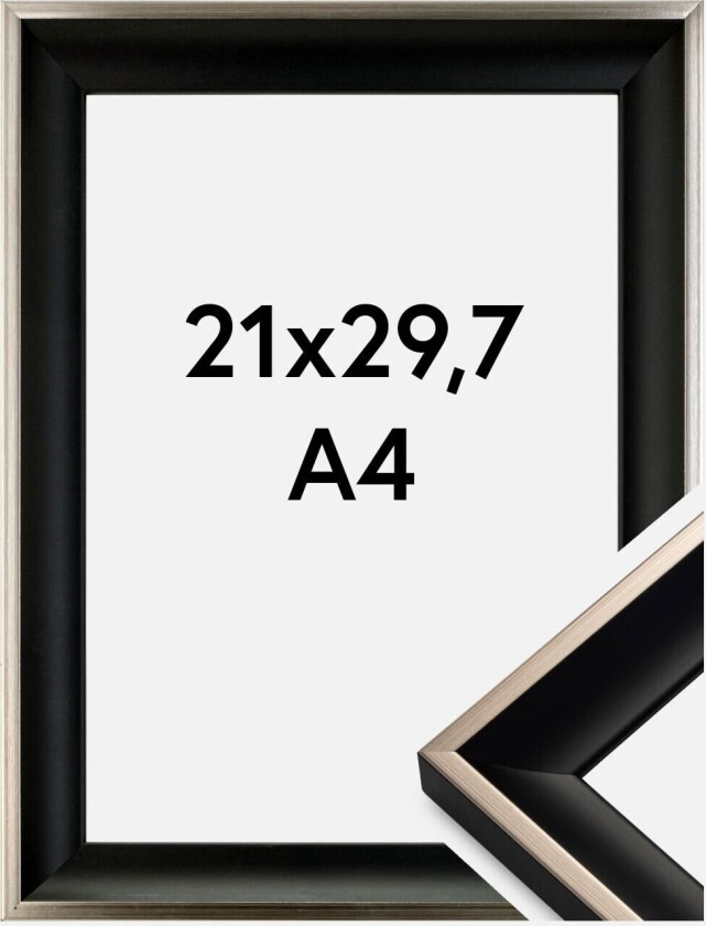 Ramme Öjaren Akrylglass Svart-Sølv 21x29,7 Cm (A4)