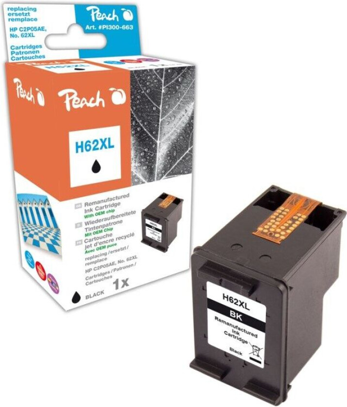 Blekkpatron tilsvarer HP 62XL svart