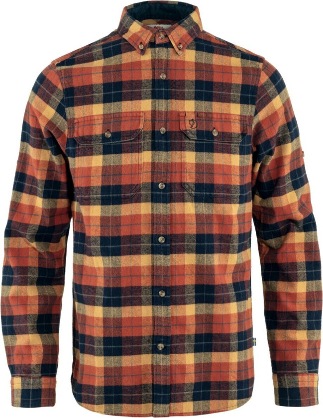 SINGI HEAVY FLANNEL SHIRT M AUTUMN LEAF-DARK NAVY