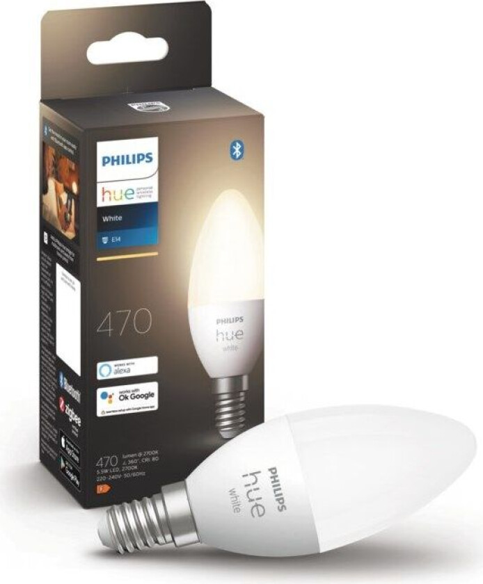 White Smart LED-pære E14 470 lm 1-pk.