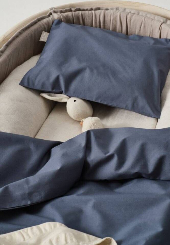 ZACK PERCALE BABY sengesett vogn/vugge - økologisk Tordenblå