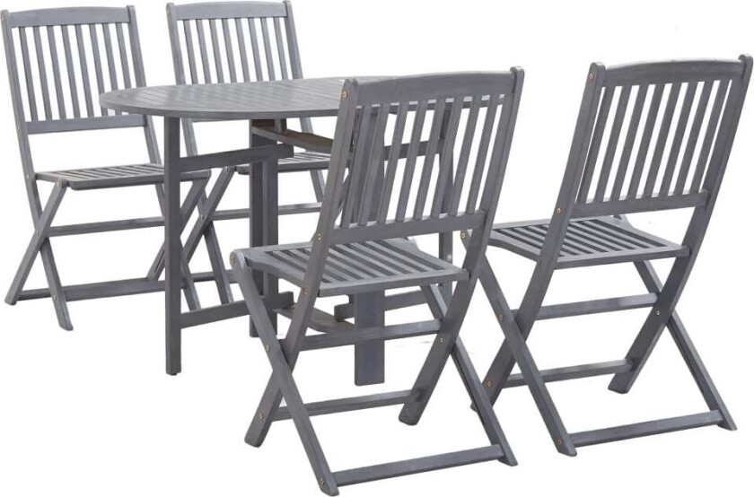 Utendørs spisestue 5 deler heltre akasie grå