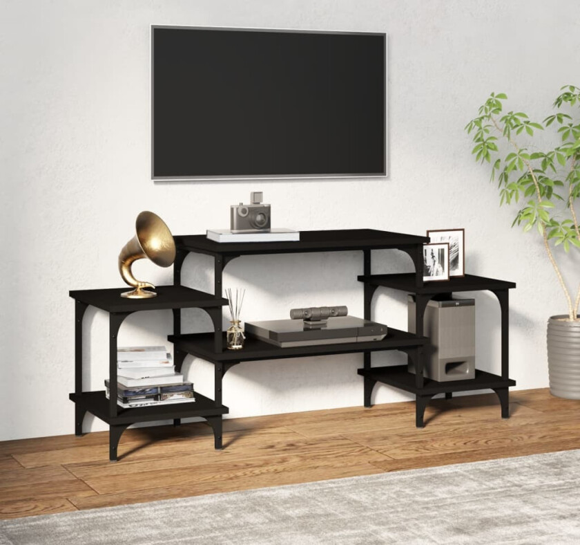 TV-benk svart 117x35x52 cm konstruert tre