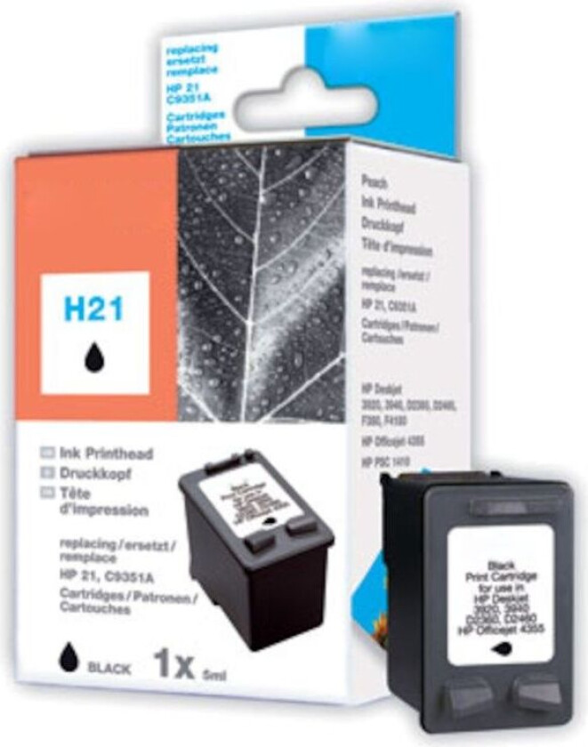 Blekkpatron tilsvarer HP 21XL - Svart