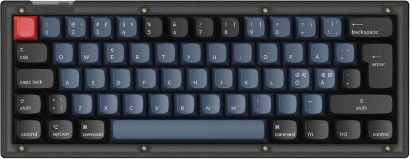 V4 Qmk 60% Iso Rgb Hotswap Tastatur - Frosted Black [K Pro Red]