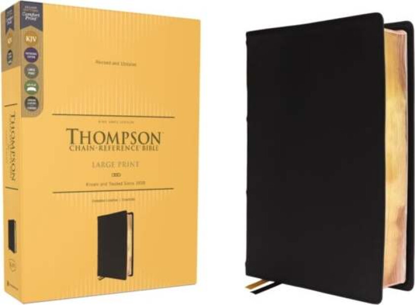 Bilde av KJV, Thompson Chain-Reference Bible, Large Print, Genuine Leather, Cowhide, Black, Art Gilded Edges,