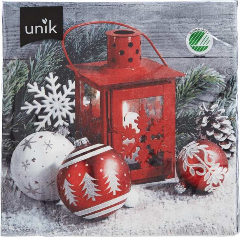 Serviett Julelykt &Julekuler 20stk