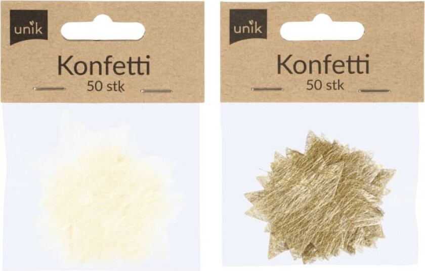 Konfetti Stjerner Gull og Hvit 50stk
