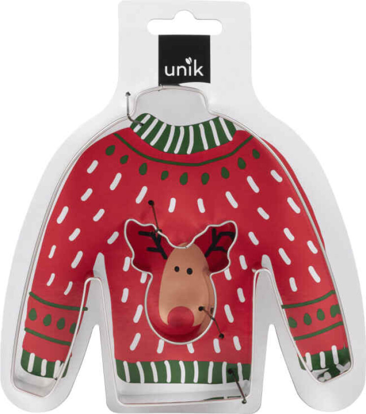 Pepperkakeform Ugly Sweater Reinsdyr 1stk