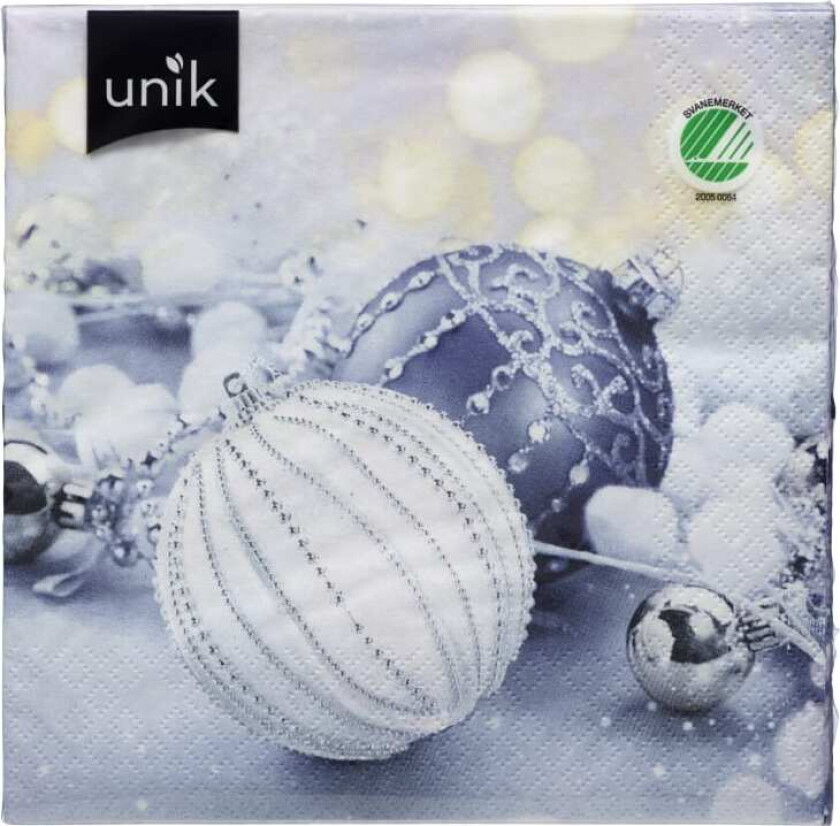 Serviett Advent Sølvkuler 20stk