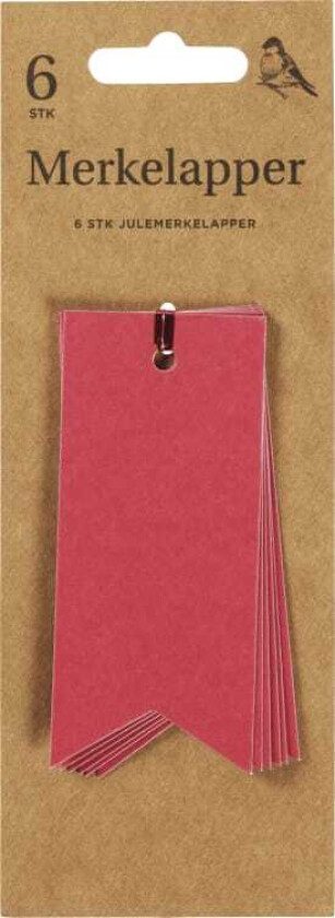 Merkelapper Avlange Røde 6stk
