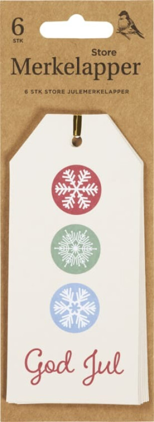 Merkelapper Store Natural 6stk