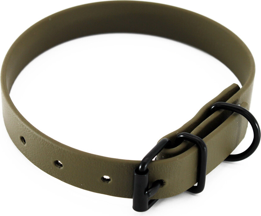 Bilde av halsbånd BioThane, oliven - 28 - 35 cm Halsomfang, B 19 mm