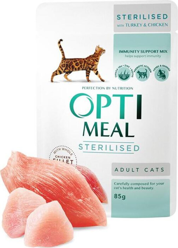 Cat Adult & Senior Sterilised Turkey & Chicken Fillet in Gravy Våtfôr til katt 12 x 85 g