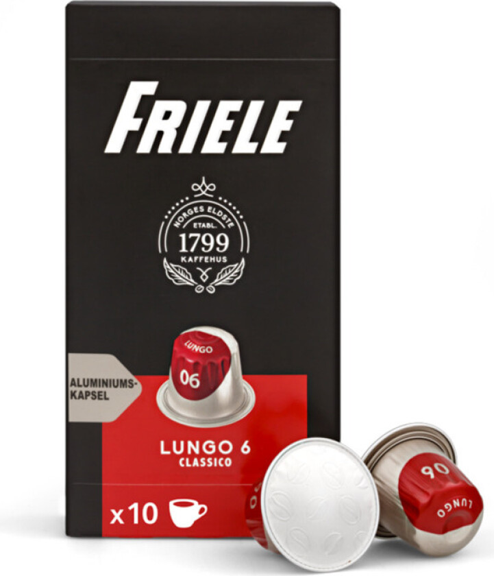 Friele Kaffekapsler Lungo 6 Utz 10stk