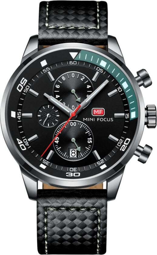 Chronograph MF0017G-04 - Kvarts - Sort - Herreklokker - Skinn - Mineral
