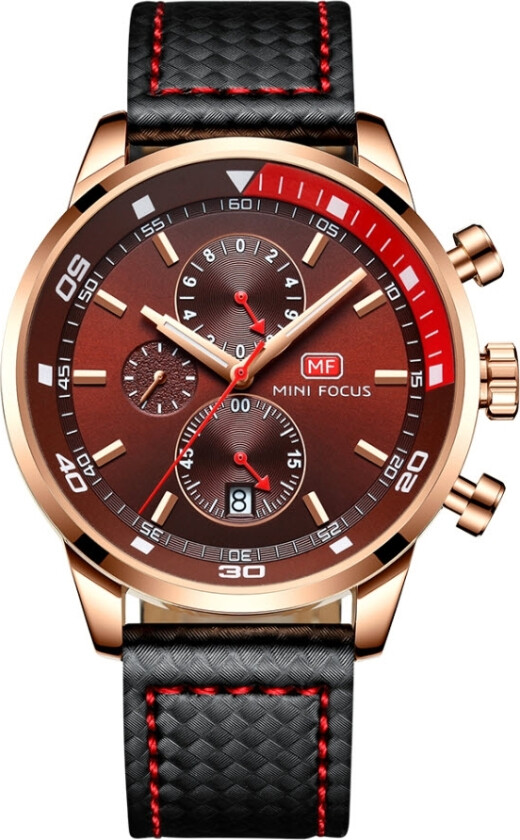 Chronograph MF0017G-03 - Kvarts - Kobber Rosegull - Herreklokker - Skinn - Mineral