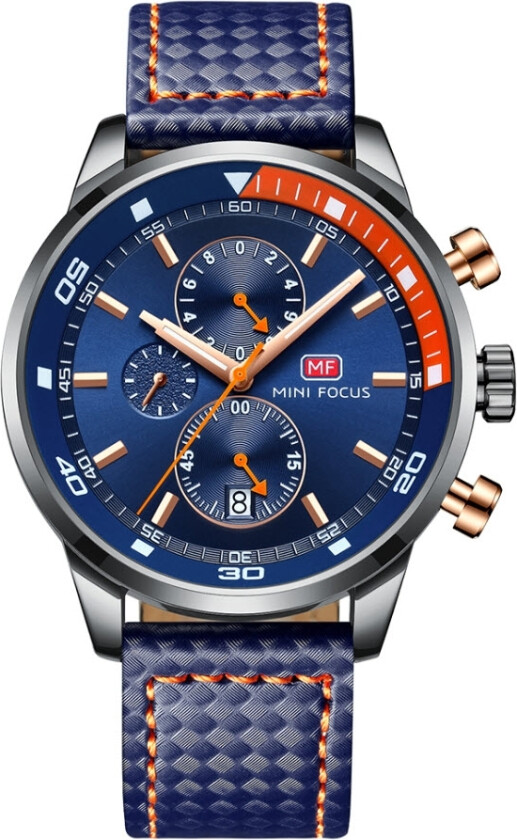 Chronograph MF0017G-02 - Kvarts - Sort - Herreklokker - Skinn - Mineral