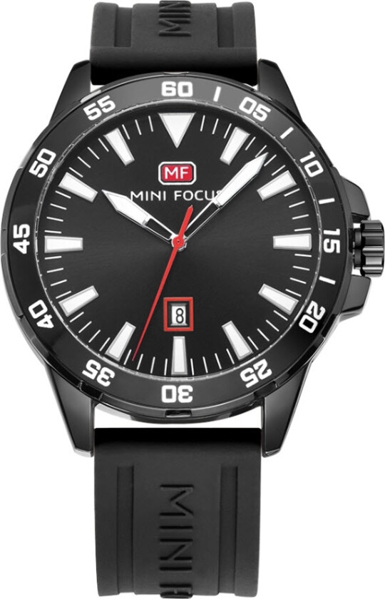 Casual MF0020G-04 - Kvarts - Sort - Herreklokker - Silikon - Mineral