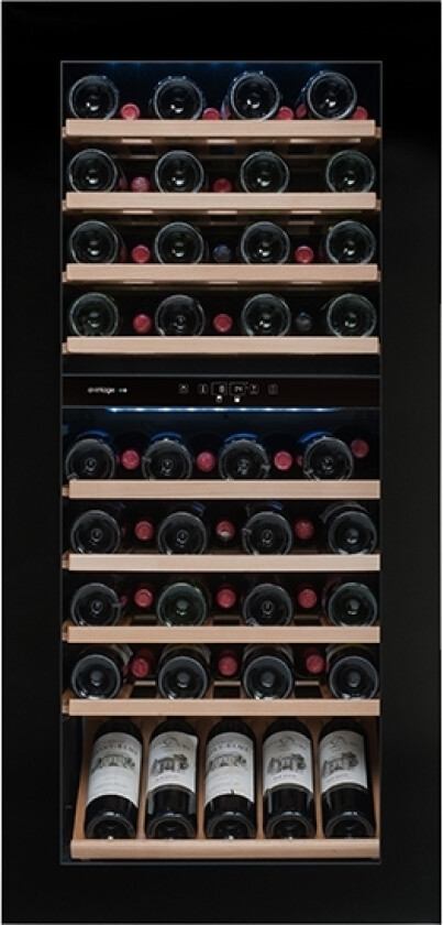 Avi82premium, Vin Kjøleskap, Innebygget, 79 Flasker, G, Innebygd Lys, Sort