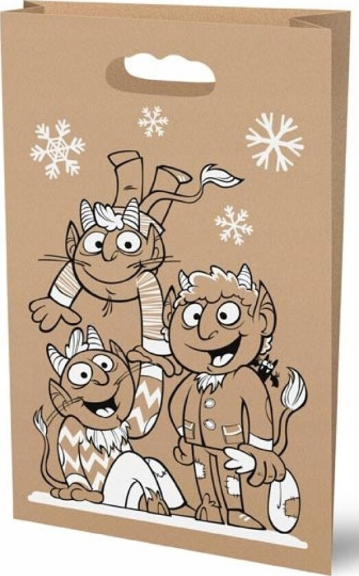 Mfp Papir Gavepose Julenissen Beige Papir 26X41x11cm 5251270