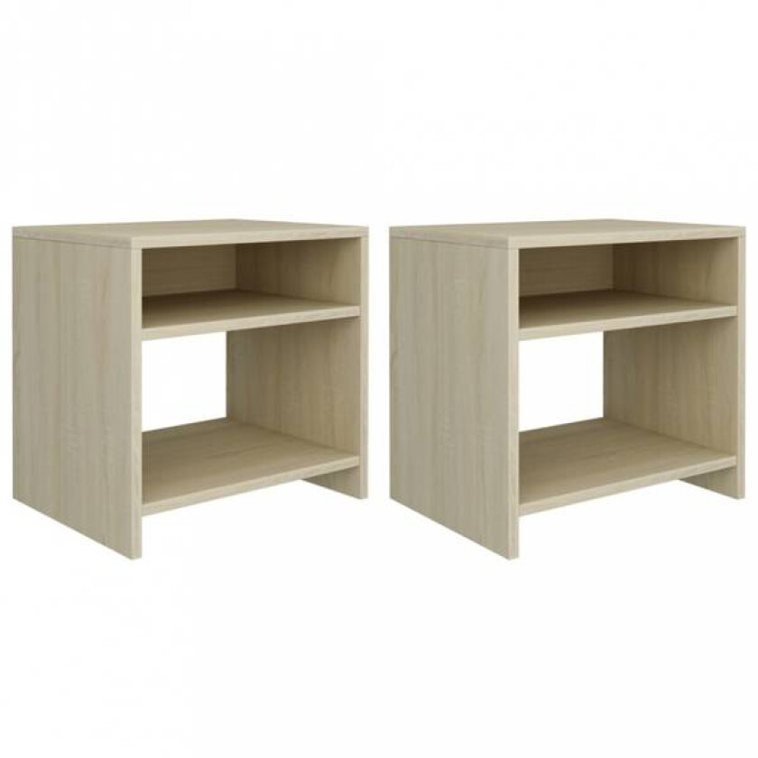 Nattbord 40x30x40 cm sponplate 2 stk - Sonoma eik