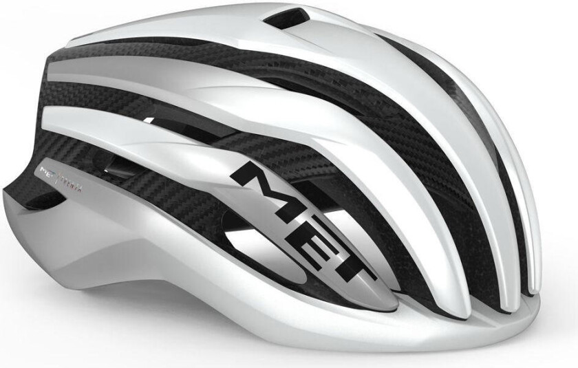 Met Trenta 3K Carbon MiPS White Silver Metallic/Matt sykkelhjelm