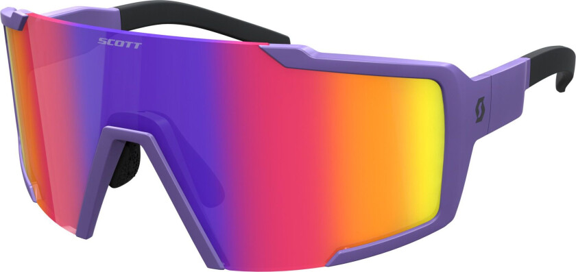 Shield Sykkelbriller Lilla/Teal Chrome