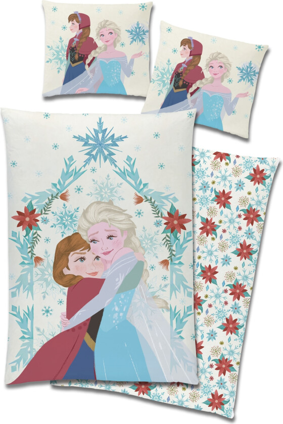 Frost sengetøy mykt og deilig 100% bomullsflanell - Frozen sengesett - 140x200cm 2 i 1 design