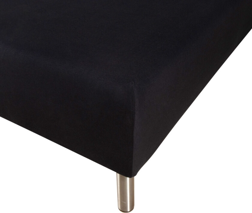 Bokslaken 90x200 cm - Svart - 100% bomullssateng - formsydd laken til madrass