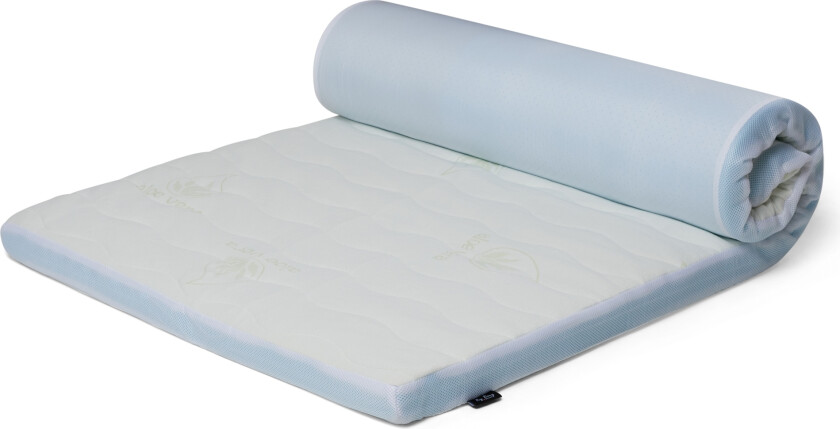 Overmadrass 7 soner - 180x200 cm - Høyde på 7 cm - Antibakterielt trekk med aloe vera - Overmadrass av memory foam for dobbeltseng - By Borg