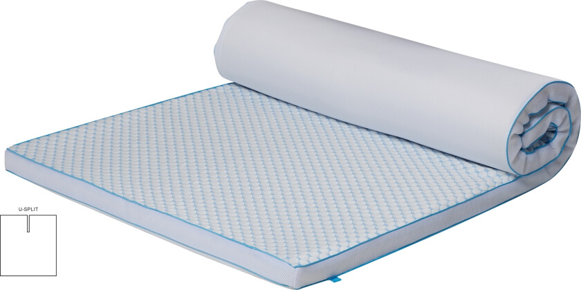 Kjølende U-splitt overmadrass - 160x200 cm 5 cm høy - 5 soner - Overmadrass av memory foam - SLEEP TECH by Borg