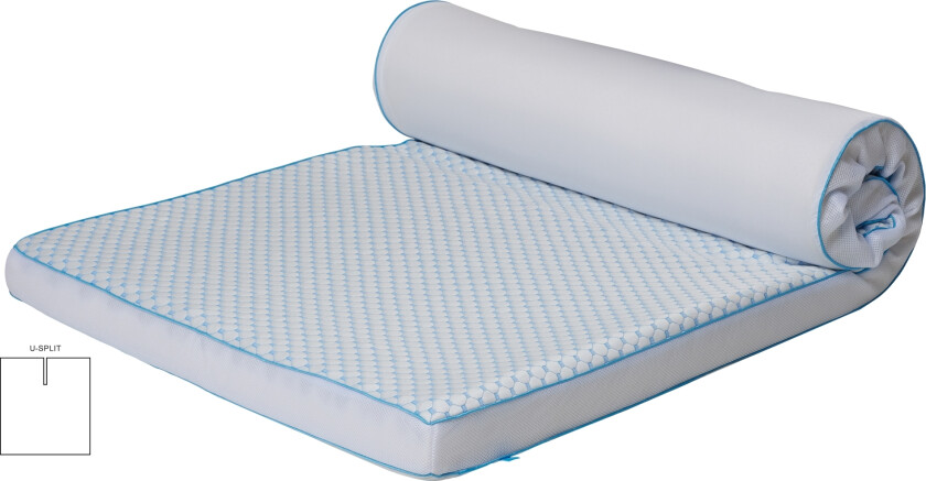 Bilde av Kjølende U-splitt overmadrass - 180x200 cm - 7 soner - Luksus overmadrass av memory foam 8 cm høy - SLEEP TECH By Borg