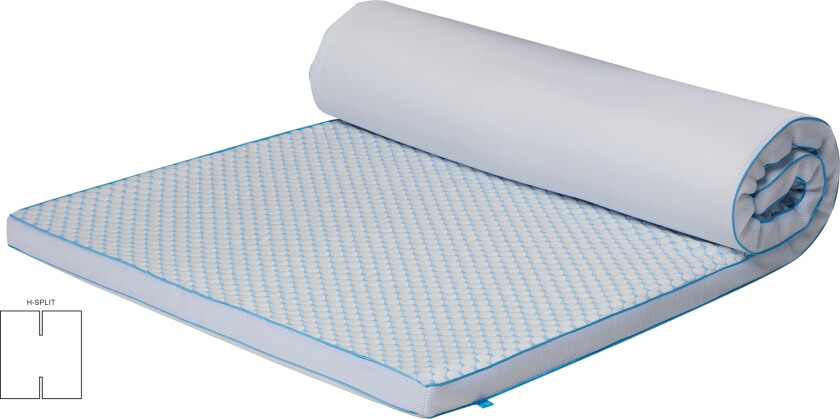 Avkjølende H-splitt overmadrass - 160x200 cm 5 cm høy - 5 soner - Overmadrass av memory foam - SLEEP TECH by Borg
