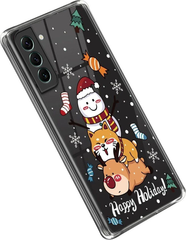 Samsung Galaxy S22 TPU Plast Jul Deksel - Snømann, Hund og Rein