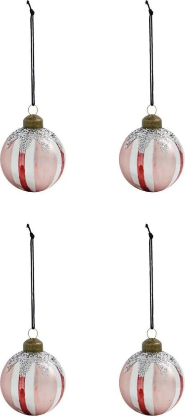 Star julekule Ø6 cm 4-pk Rød