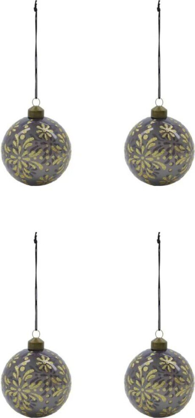 Mente julekule Ø8 cm 4-pk Grå