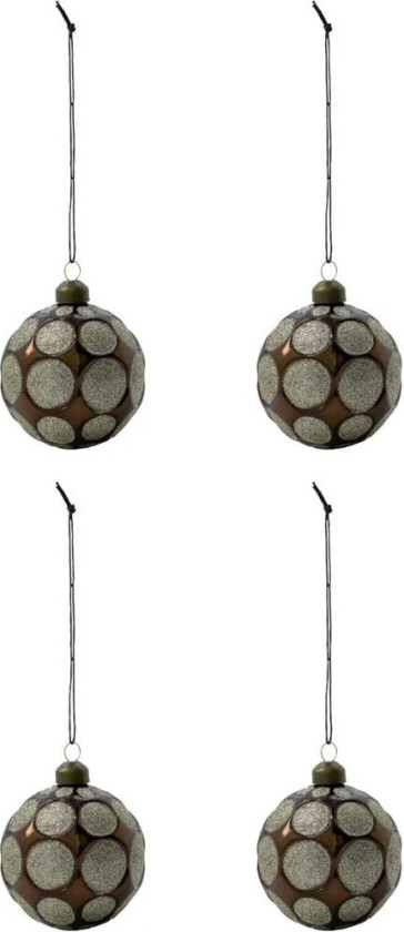 Auro julekule Ø8 cm 4-pk Brun