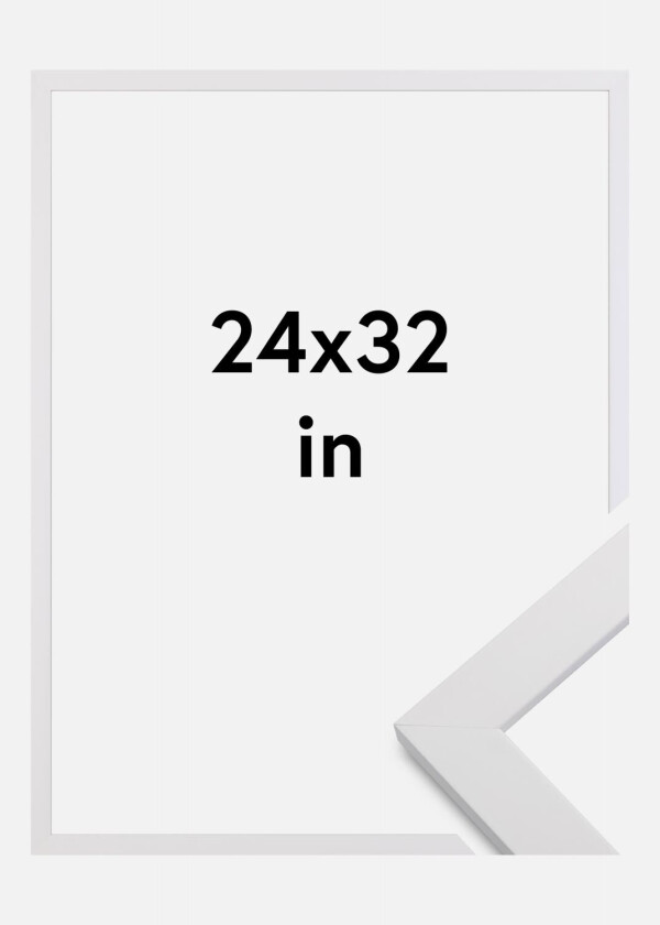 Ramme White Wood Akrylglass 24x32 Inches (60,96x81,28 Cm)