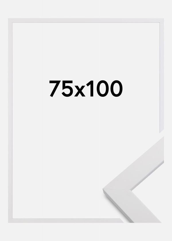 Ramme White Wood Akrylglass 75x100 Cm