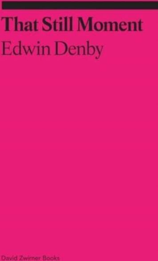 That Still Moment: Poetry and Dance av Edwin Denby