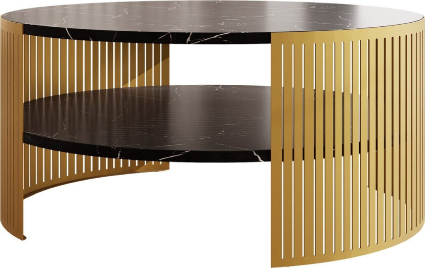 Friend Sofabord 75 cm - Gull/Svart