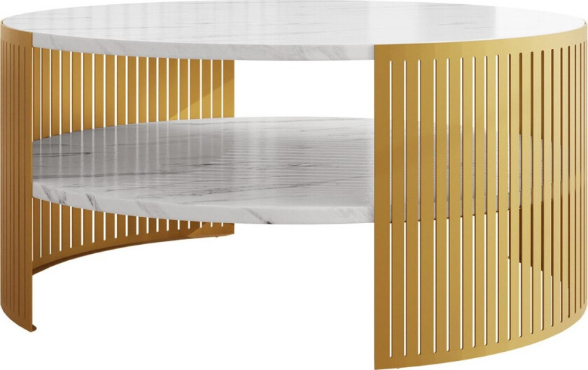 Friend Sofabord 75 cm - Gull/Hvit