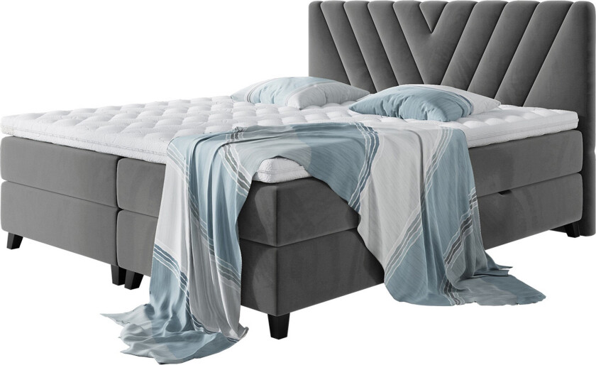 Romanza Sengpakke Kontinentalseng 160x200 cm - Grå