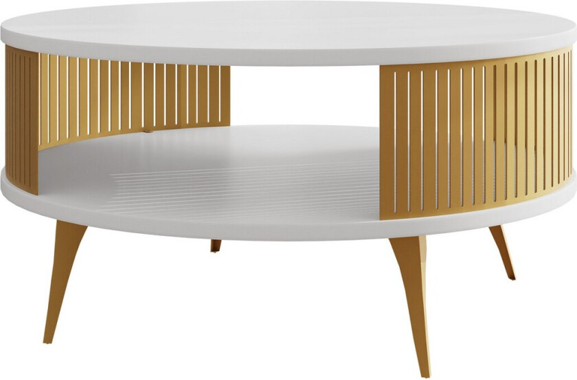 Galia Sofabord 75 cm - Gull/Hvit