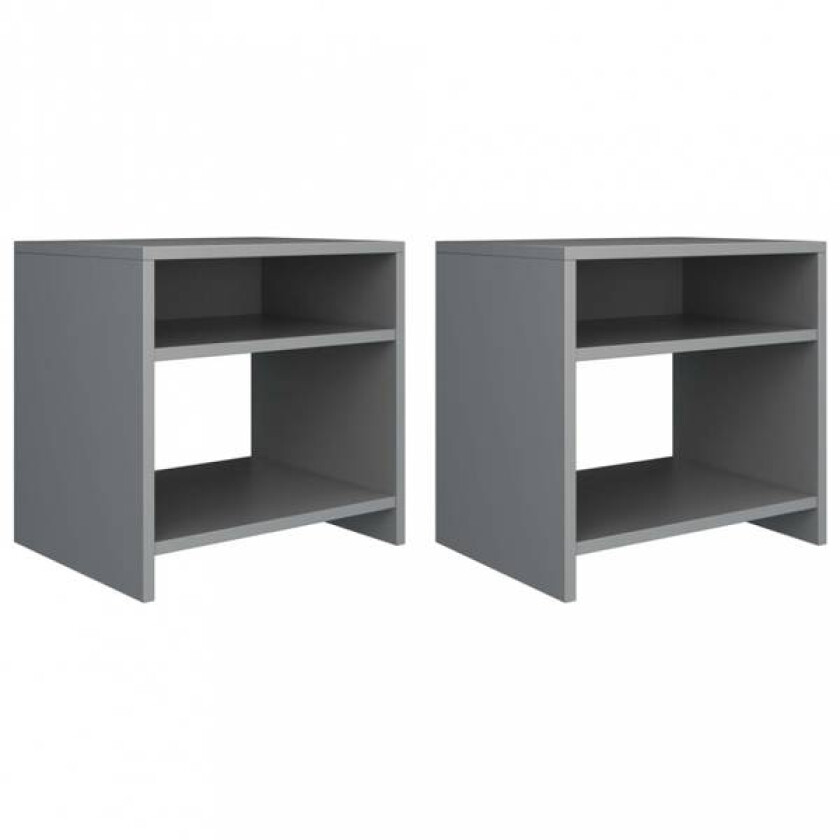 Nattbord 40x30x40 cm sponplate 2 stk - Grå