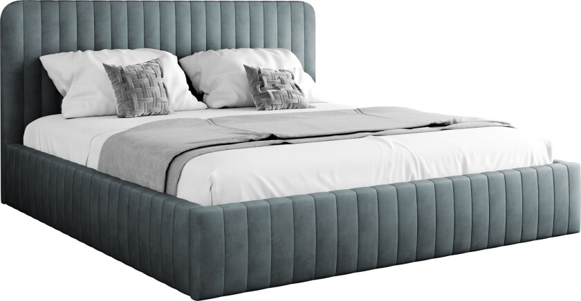 Flanna Sengeramme 140x200 cm - Mørk grå