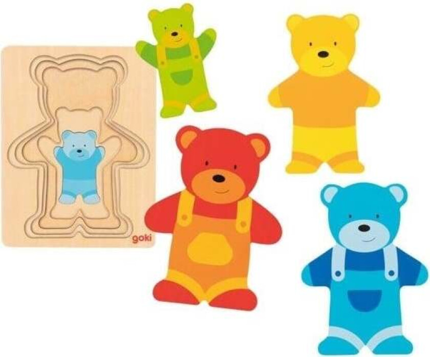 Wooden Layer Puzzle Bear 5 pcs. Tre