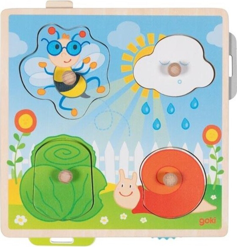 Wooden Background Shape Puzzle Garden 4 pcs. Tre