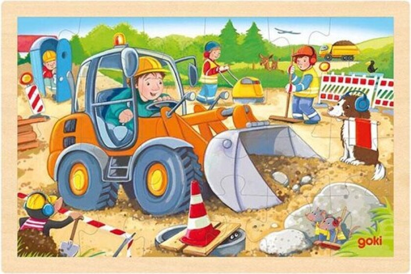 Wooden Jigsaw Puzzle Construction Site 24 pc Tre